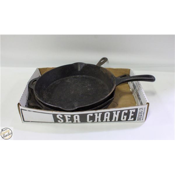 CAST IRON 12" PANS SET OF 3