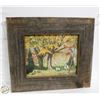 Image 1 : VINTAGE WOOD FRAMED PAINTING 27X31