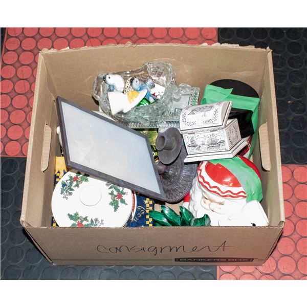 ESTATE BOX OF ASSORTED ORNAMENTS