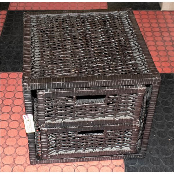 WICKER CABINET WITH DRAWERS
