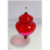 Image 1 : ESTATE RED GLASS LIDDED DISH