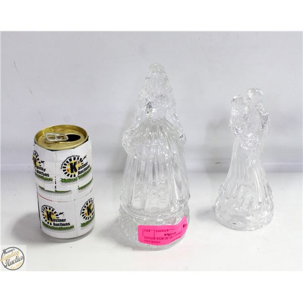 ESTATE PAIR OF ART GLASS FIGURINES