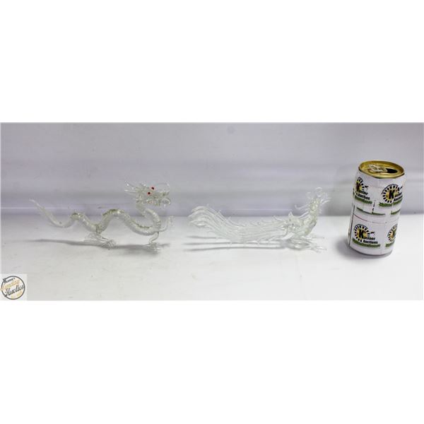 ESTATE ART GLASS BIRD AND DRAGON