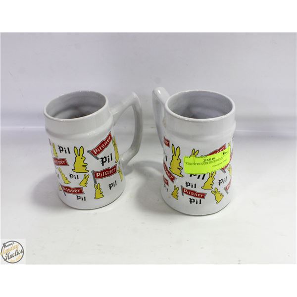 PAIR OF PILSNER BEER MUGS
