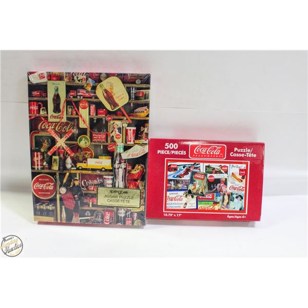 TWO SEALED 500PCE. COKE PUZZLES