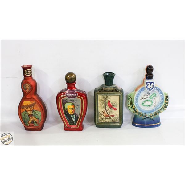 4 VARIOUS VINTAGE DECANTERS