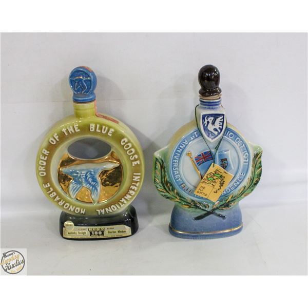 2 VINTAGE DECANTERS INCLUDES ORDER OF THE GOOSE
