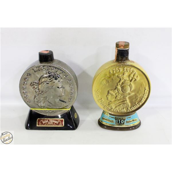 2 VINTAGE AMERICAN DECANTERS JIM BEAM