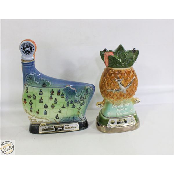 LOT OF 2 AMERICAN JIM BEAM DECANTERS