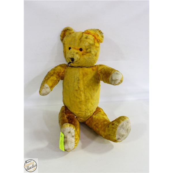 ANTIQUE JOINTED 20 INCH BEAR HOLE ON LEG-ESTATE