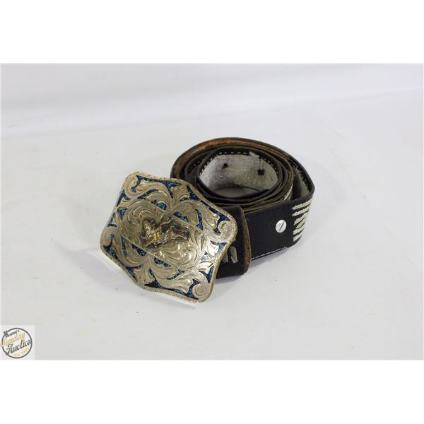 XLARGE MEXICAN SILVER BELT BUCKLE WITH