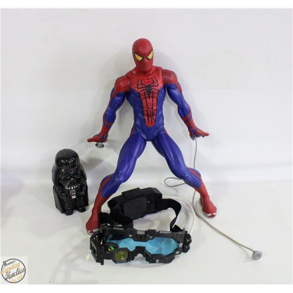 XL CLIMBING SPIDERMAN, CYCLOPS GOGGLES, DARTH