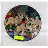 Image 1 : STAINED GLASS ROUND WOLF WINDOW HANG -