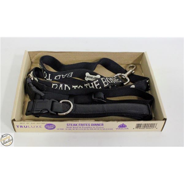 BOX WITH 2 NEW/UNUSED DOG COLLARS AND