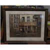 Image 1 : LARGE ESTATE FRAMED CAFE PICTURE 35" X 43.5"
