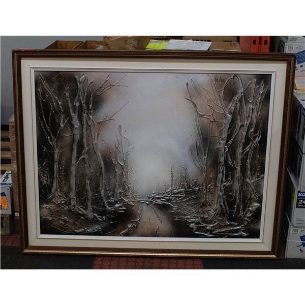 ESTATE LOGGING ROAD FRAMED PICTURE 36.5" X 46.5"