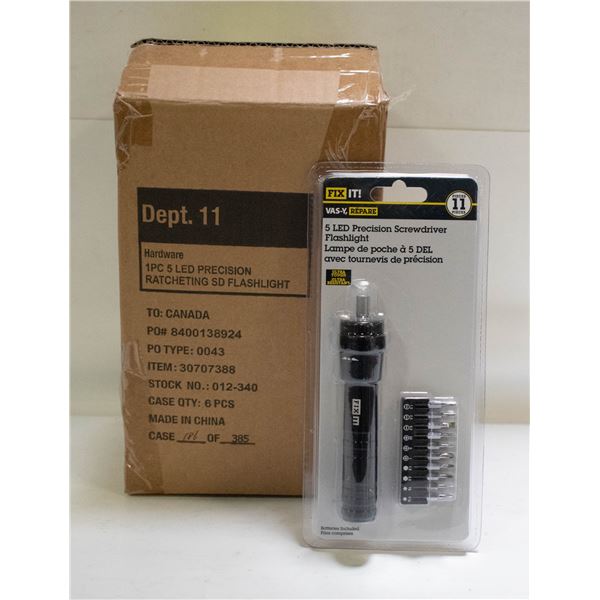 CASE WITH 6 11PC 5 LED PRECISION SCREWDRIVERS