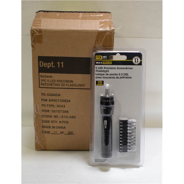 CASE WITH 6 11PC 5 LED PRECISION SCREWDRIVERS