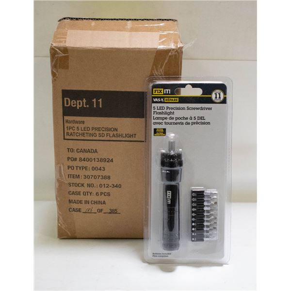 CASE WITH 6 11PC 5 LED PRECISION SCREWDRIVERS