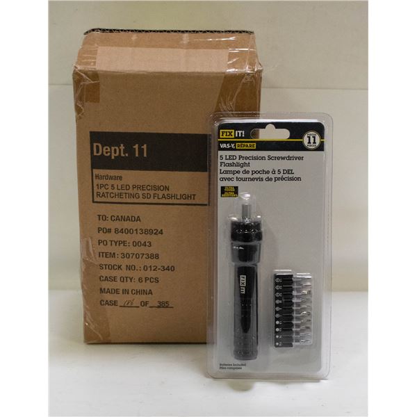 CASE WITH 6 11PC 5 LED PRECISION SCREWDRIVERS