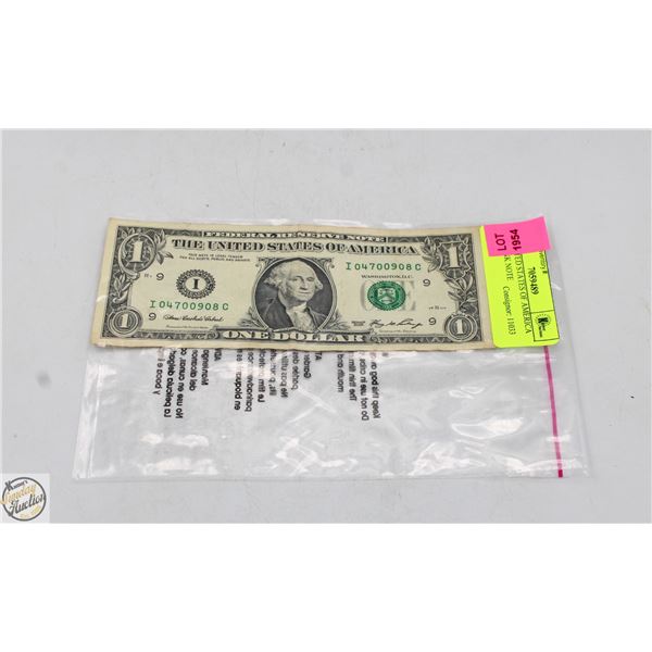 2006 UNITED STATES OF AMERICA $1.00 BANK NOTE