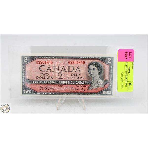 1954 CANADIAN $2.00 BANK NOTE