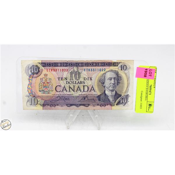 1971 CANADIAN $10.00 BILL