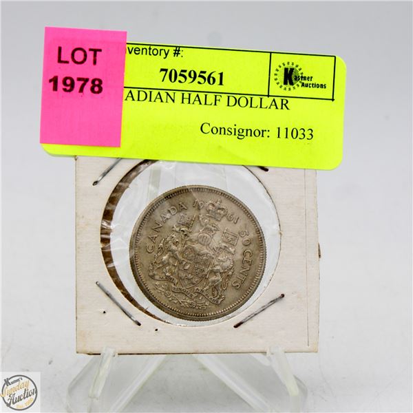1961 CANADIAN HALF DOLLAR