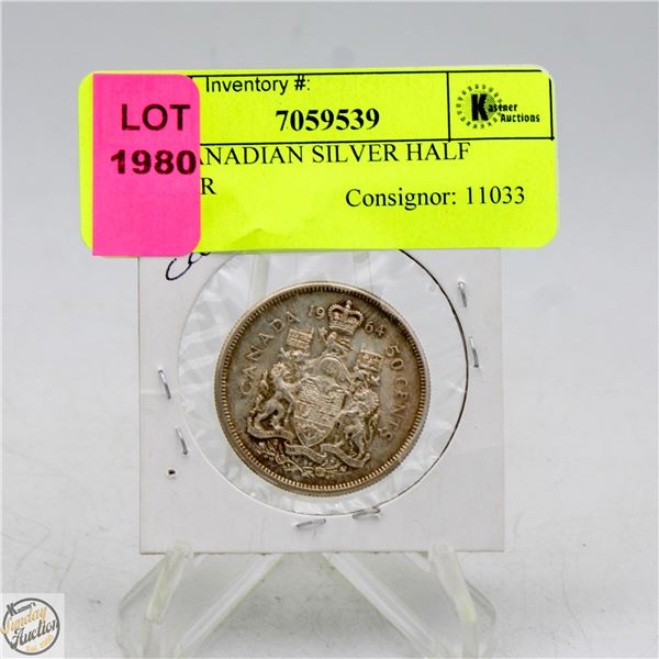 1964 CANADIAN SILVER HALF DOLLAR