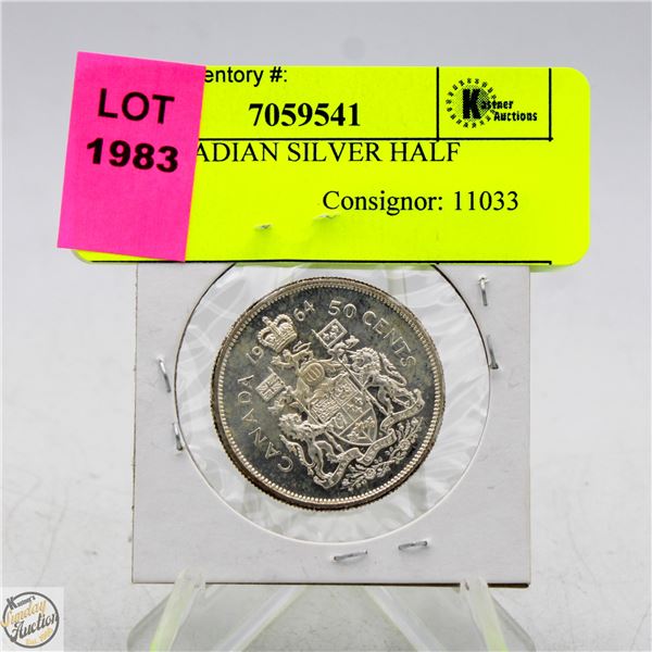 1964 CANADIAN SILVER HALF DOLLAR