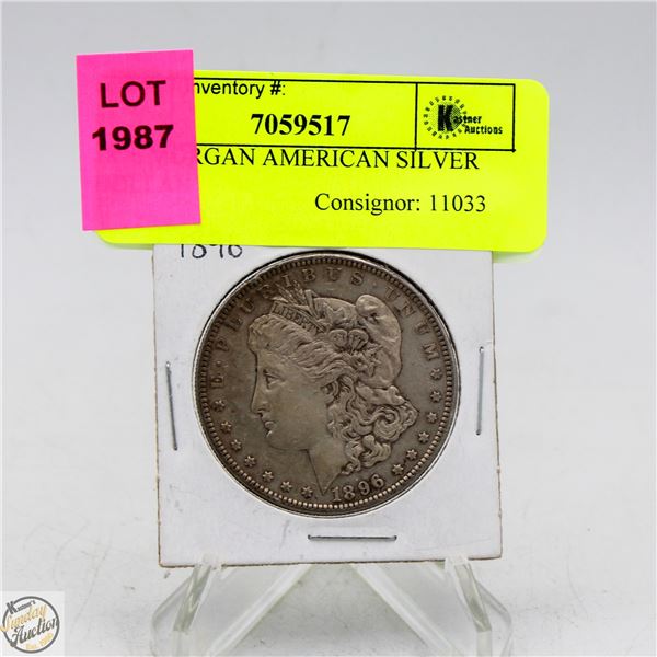 1896 MORGAN AMERICAN SILVER DOLLAR