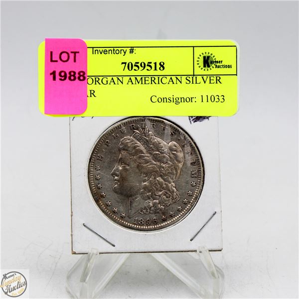 1896 MORGAN AMERICAN SILVER DOLLAR