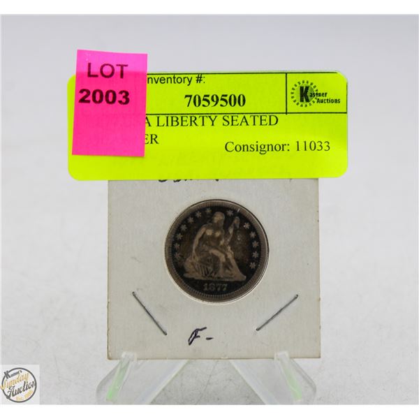 1877 USA LIBERTY SEATED QUARTER