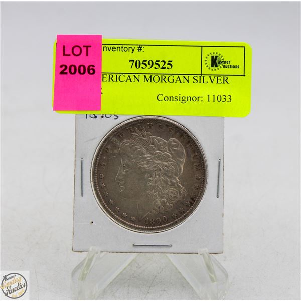 1890 AMERICAN MORGAN SILVER DOLLAR