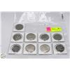 Image 1 : SHEET OF NINE CANADIAN DOLLAR COINS