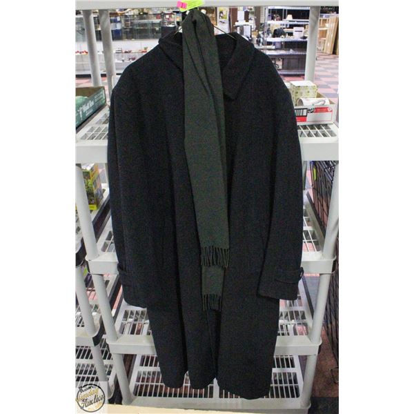 MENS XL(54) VICTOR WOOL/CASHMERE FULL LENGTH