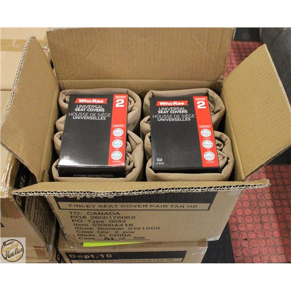 CASE WITH TWO 2 PC SETS LAWSON SEAT COVERS TAN