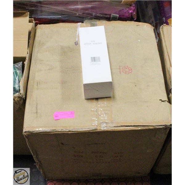 CASE OF CLASSIC PLASTIC SPOON STRAWS