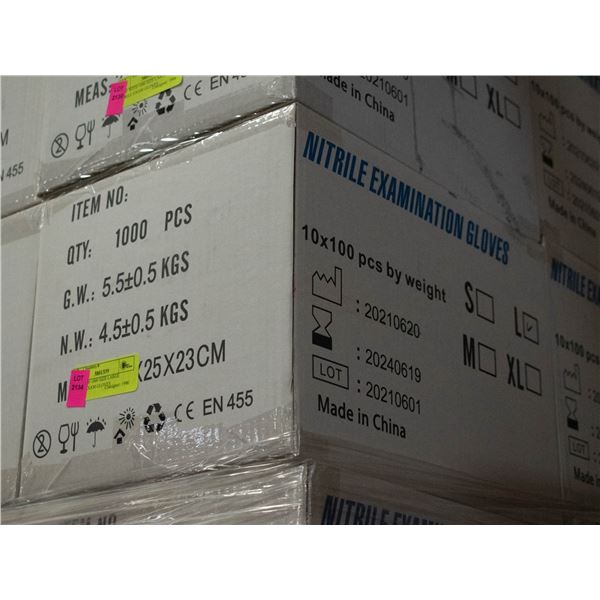 CASE WITH 1000 SIZE LARGE NITRILE EXAM GLOVES