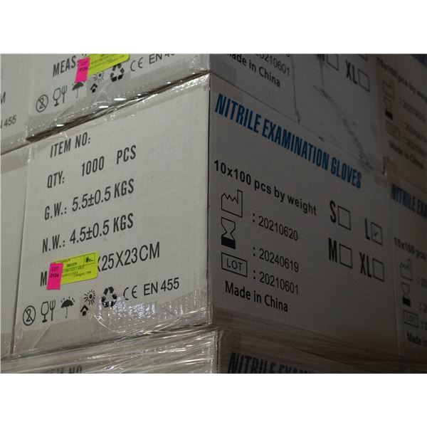 CASE WITH 1000 SIZE LARGE NITRILE EXAM GLOVES
