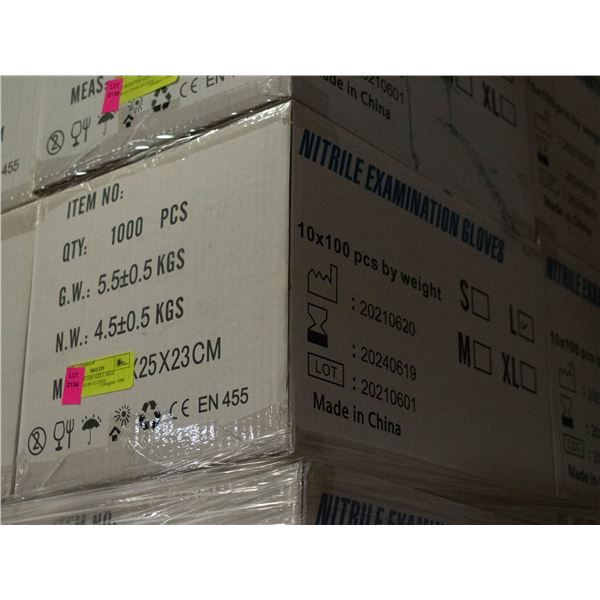 CASE WITH 1000 SIZE LARGE NITRILE EXAM GLOVES