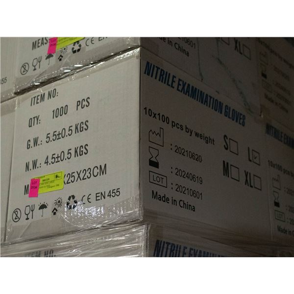 CASE WITH 1000 SIZE LARGE NITRILE EXAM GLOVES