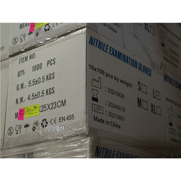 CASE WITH 1000 SIZE LARGE NITRILE EXAM GLOVES