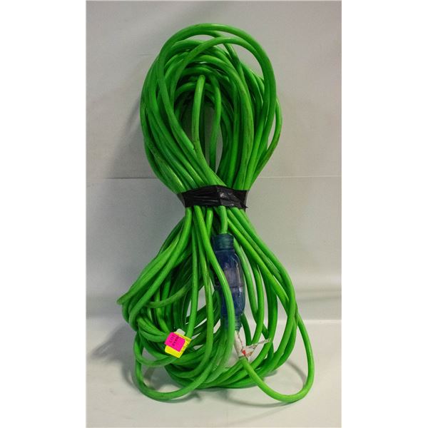 GREEN 100FT OUTDOOR EXTENSION CORD W/GLOW ENDS