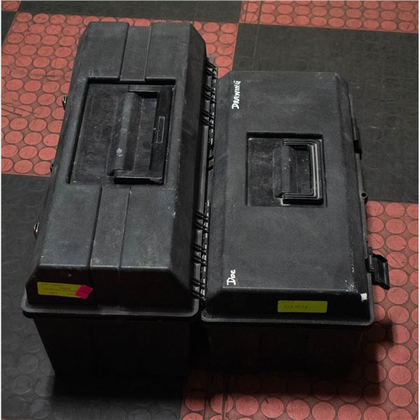 2 BLACK POLY TOOL BOXES