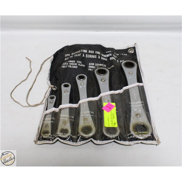 5 PC RATCHET BOX END WRENCH SET 1/4-7/8