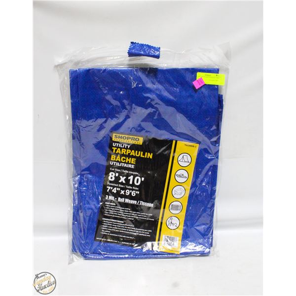 SHOPRO 8FT X 10FT UTILITY TARP - BLUE
