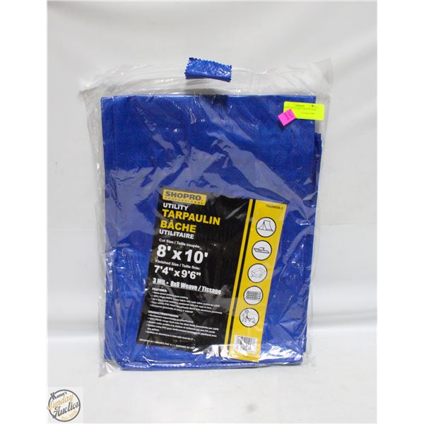 SHOPRO 8FT X 10FT UTILITY TARP - BLUE