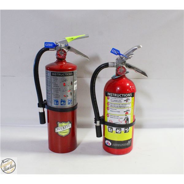 LOT OF 2 FULLY CHARGED FIRE EXTINGUISHERS