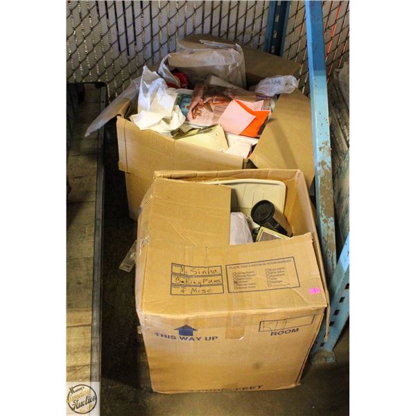 TWO BOXES OF ESTATE MISC.